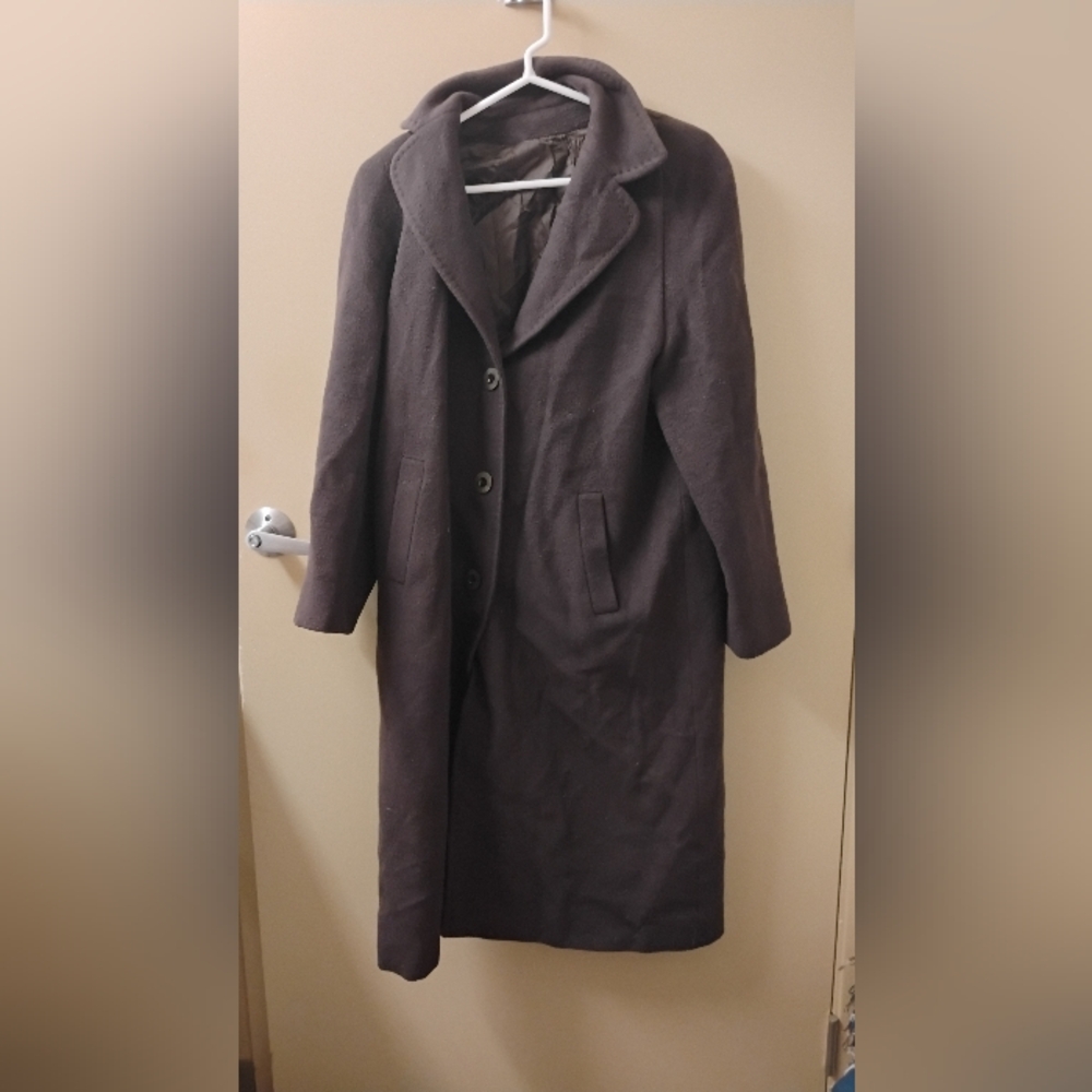 Cinzia Rocca Made In Italy Wool Collared Buttoned Brown Coat